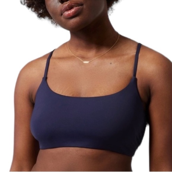 Athleta Scoop Bikini Top Size Small Best for A-C Cups. Navy Blue. - Picture 5 of 15